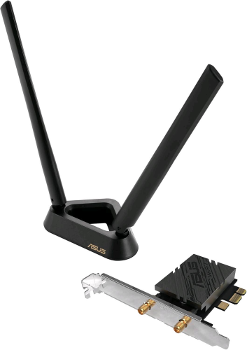 ASUS PCE-BE92BT ADATTATORE PCI-E WIFI 7, 2 ANTENNE ESTERNE E BASE MAGNETIZZATA, COMPATIBILE CON 6GHZ, 320MHZ, BLUETOOTH 5.4, WPA3, COMPATIBILE SOLO CON SCHEDE MADRI INTEL
